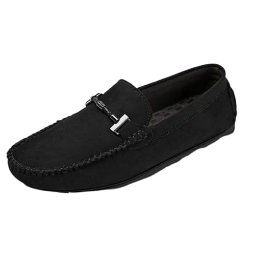 Herren Elegant Schnalle Halbschuhe Komfort Wildleder Fahrschuhe Stilvoll Mokassin Slippers Hausschuhe Pantoffeln,Flacher Slipper Leicht und atmungsaktiv,für Arbeit,Spazieren,Freizeit EU39-45 von Blissbuilt