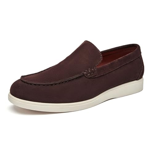 Herren-Loafer aus Wildleder,Stylische Slip-On-Fahrerschuhe,Flachschuhe rutschfeste Business Anzugschuhe,atmungsaktiv Herren-Freizeitschuhe,modisch Klassische Bootsschuhe zum Wandern,Fahren EU40-46 von Blissbuilt
