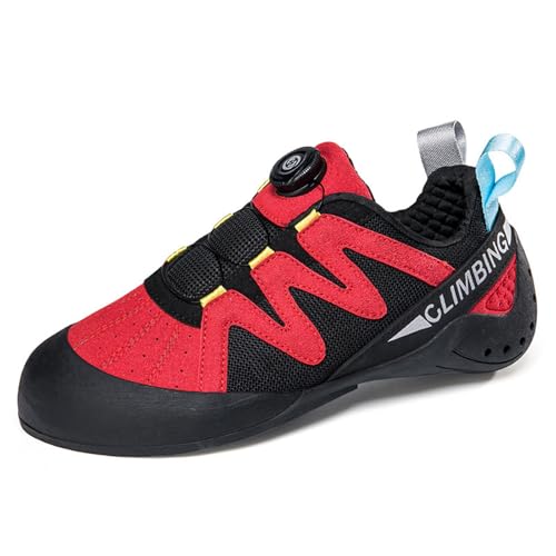 Kinder Boulderschuhe，Unisex-Kletterschuhe für Erwachsene,Indoor-Kletterschuhe Bequem und verschleißfest,Sneakers mit geringem Volumen Einfaches An- und Ausziehen für Indoor- Outdoor-Klettertouren von Blissbuilt