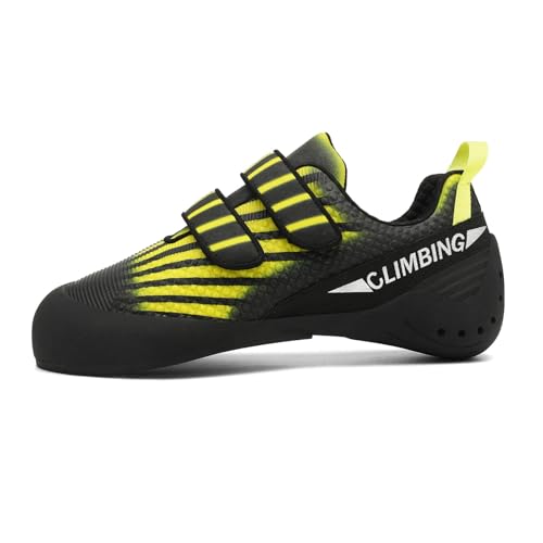 Kletterschuhe Herren Damen,Indoor Anfänger Klettern Bouldern Trainingsschuhe,Leicht Atmungsaktiv rutschfeste Kletterschuhe,Einfaches An- und Ausziehen,Wanderschuhe mit Doppelriemenverschluss von Blissbuilt