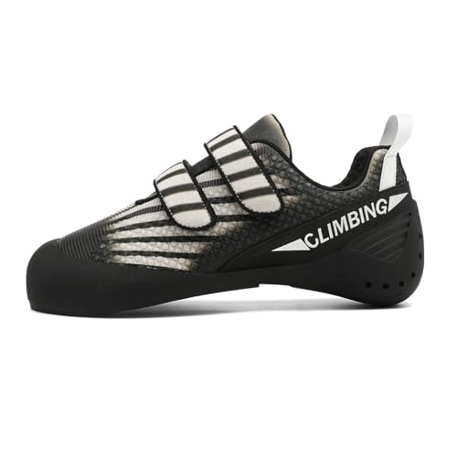 Kletterschuhe Herren Damen,Indoor Anfänger Klettern Bouldern Trainingsschuhe,Leicht Atmungsaktiv rutschfeste Kletterschuhe,Einfaches An- und Ausziehen,Wanderschuhe mit Doppelriemenverschluss von Blissbuilt