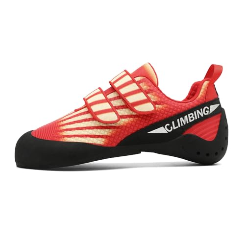 Kletterschuhe Herren Damen,Indoor Anfänger Klettern Bouldern Trainingsschuhe,Leicht Atmungsaktiv rutschfeste Kletterschuhe,Einfaches An- und Ausziehen,Wanderschuhe mit Doppelriemenverschluss von Blissbuilt