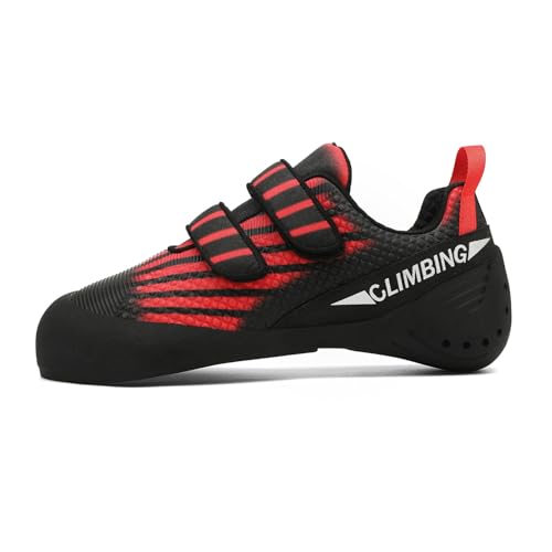 Kletterschuhe Herren Damen,Indoor Anfänger Klettern Bouldern Trainingsschuhe,Leicht Atmungsaktiv rutschfeste Kletterschuhe,Einfaches An- und Ausziehen,Wanderschuhe mit Doppelriemenverschluss von Blissbuilt