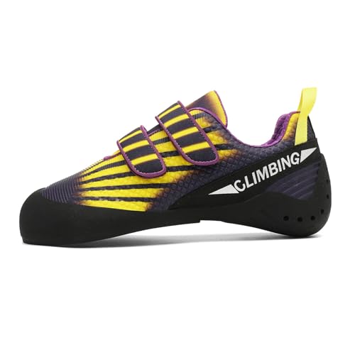 Kletterschuhe Herren Damen,Indoor Anfänger Klettern Bouldern Trainingsschuhe,Leicht Atmungsaktiv rutschfeste Kletterschuhe,Einfaches An- und Ausziehen,Wanderschuhe mit Doppelriemenverschluss von Blissbuilt