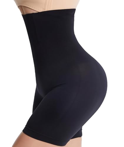 Blitshape Bauchweg Unterhose Damen Shapewear Miederhose mit Bein Shaping Hose Slip Miederslips Stark Formend Unterbauch Po Push Up Fajas Colombianas Schwarz M/L von Blitshape