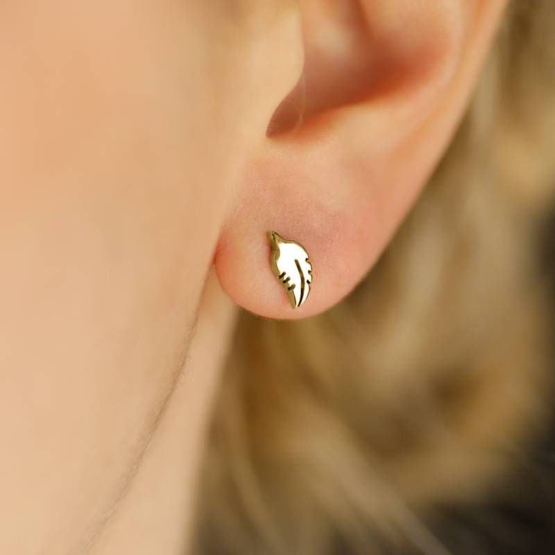 Blätter Ohrstecker Klein Minimalistiche Silber 925 Gold Ohrringe Vermeil Zierliche Gold Kleine Geschenke von BlitzFab