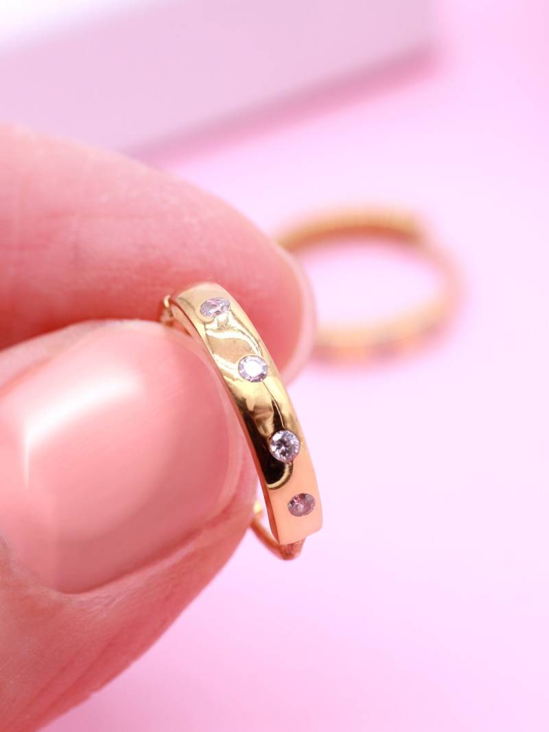 Gold Vermeil 24K Dicke Huggie Creolen Echtes Hoop Ohrringe Sterling Silber Mittelgroße Nikelfrei von BlitzFab