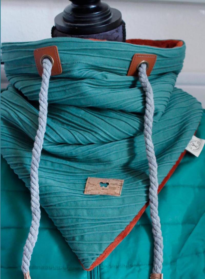 Loop - Dreiecksloop Jersey Gesteppt + Alpenfleece Grün Terrakotta von BlitzIdee24