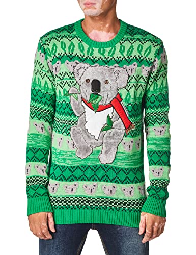 Blizzard Bay Herren Festive Koala Pullover, Grün/Hellgrün, Klein von Blizzard Bay