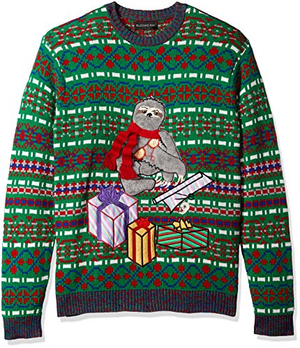 Blizzard Bay Herren Men's Ugly Christmas Sweater Pullover, Sloth in a Box, Mittel von Blizzard Bay