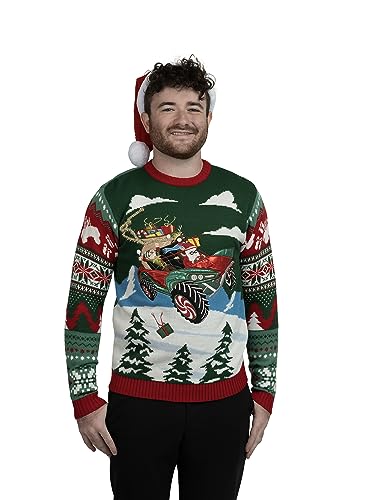 Blizzard Bay Herren Ugly Christmas Sweater Santa, Dune Buggy Grün, L von Blizzard Bay