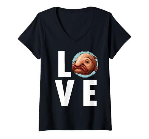 Damen Blobfische Blobfisch T-Shirt mit V-Ausschnitt von Blobfische Blobfisch Tier Shop