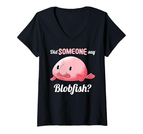 Damen Blobfische Blobfisch T-Shirt mit V-Ausschnitt von Blobfische Blobfisch Tier Shop