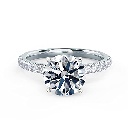 Blocaci Verlobungsring Ring Damen 9 Karat (375) Weißgold Ring 2CT Zirkonia Stein Frau Verlobungsringe Damenring Echt Schmuck Antragsring Größe 54 von Blocaci