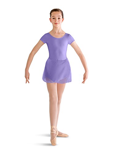 Bloch Dance Girls Prisha Gymnastikanzug, kurzärmelig, Lavendel, Größe 34-40 von Bloch