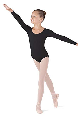 Bloch Mädchen Dance Meglio Microlux Gymnastikanzug, langärmelig, Schwarz, Größe 36-38 von Bloch