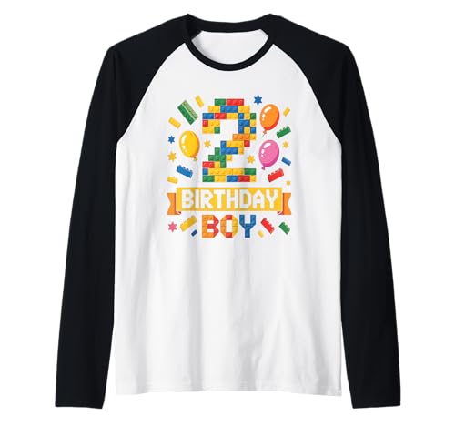 Birthday Boy Builder Bro I'm 2 Year Old Building Blocks Raglan von Block Building Birthday Boy