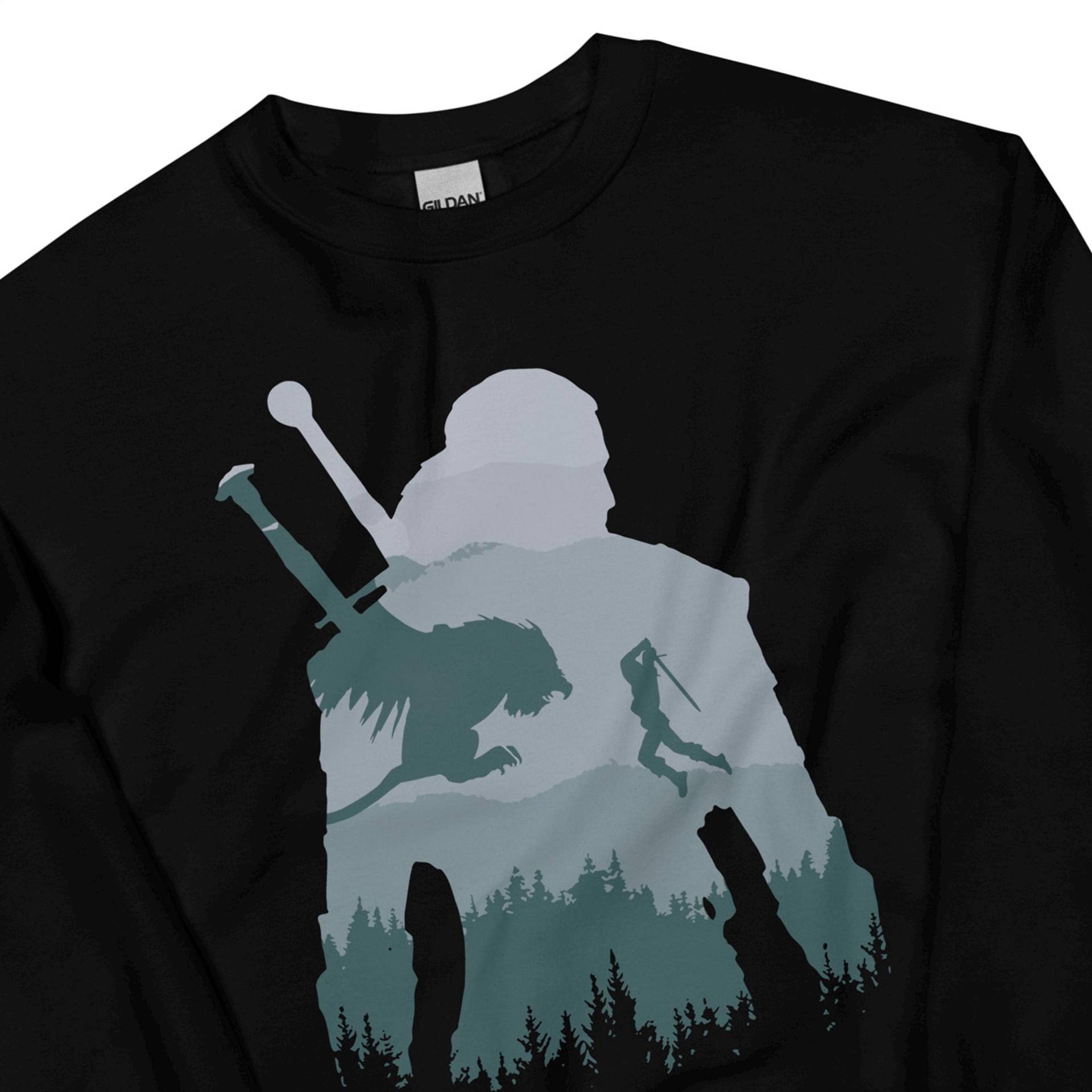 Witcher Geralt Silhouette Sweatshirt Videospiel Tv Serie Witcher Geralt Silhouette Sweatshirt Videospiel Tv Serie von Blockbustees