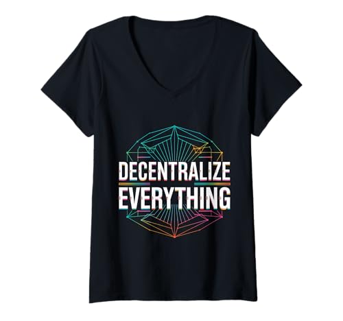 Damen Alles dezentralisieren Blockchain Crypto T-Shirt mit V-Ausschnitt Damen Alles dezentralisieren Blockchain Crypto T-Shirt mit V-Ausschnitt von Blockchain Crypto Tees & Gifst
