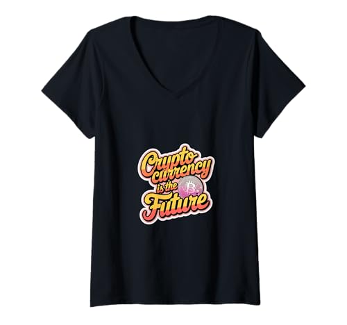Damen Cryptocurrency Is The Future Blockchain Digital Trader |-- T-Shirt mit V-Ausschnitt von Blockchain Innovators Kryptowährung