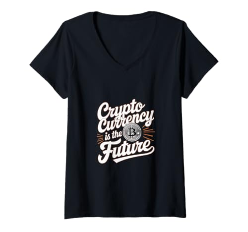 Damen Cryptocurrency Is The Future Blockchain Digital Trader ||-- T-Shirt mit V-Ausschnitt von Blockchain Innovators Kryptowährung