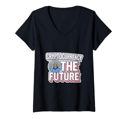 Damen Cryptocurrency Is The Future Blockchain Digital Trader ||- T-Shirt mit V-Ausschnitt von Blockchain Innovators Kryptowährung
