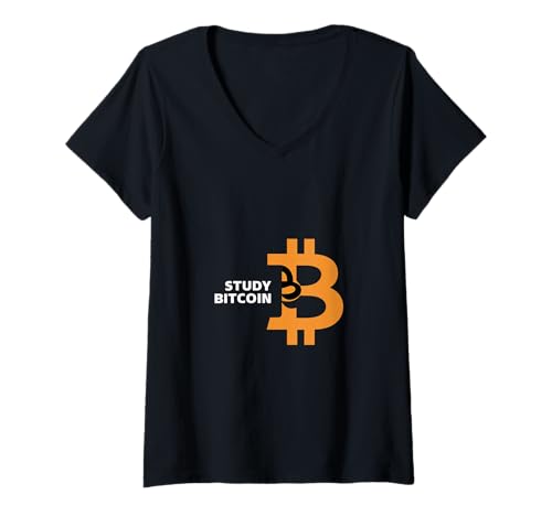 Damen Study Bitcoin Cryptocurrency Blockchain Trader |-- T-Shirt mit V-Ausschnitt Damen Study Bitcoin Cryptocurrency Blockchain Trader |-- T-Shirt mit V-Ausschnitt von Blockchain -Kryptowährung Einfluss