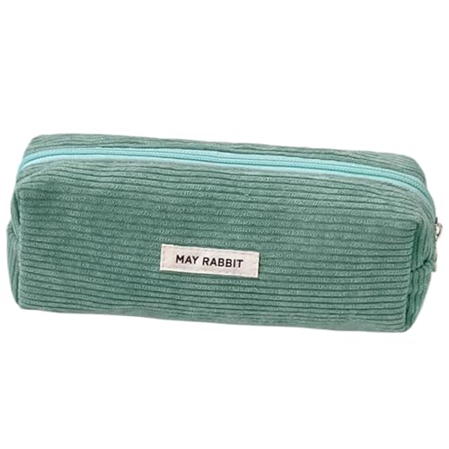 Bleistiftbeutel, Stiftbeutel geräumig 7.5x2.4x2, 8in Bleistiftgrün Cord -Beutel mit Reißverschluss tragbarer Trendbeutel für Schule, Büro, Make -up von Blogiiup