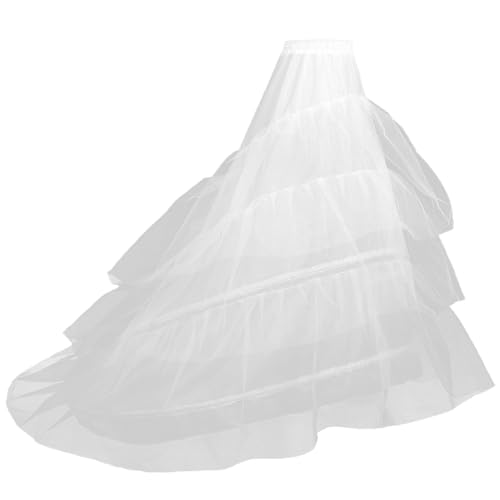 Crinoline Unterrock, Petticoat -Rock 2 Rüschenschichten Meerjungfrau Petticoat bodenlange Tailing Crinoline Unterrock mit elastischen Bundsbezweigrock für Hochzeitskleid, Hoop -Rock für Frauen von Blogiiup