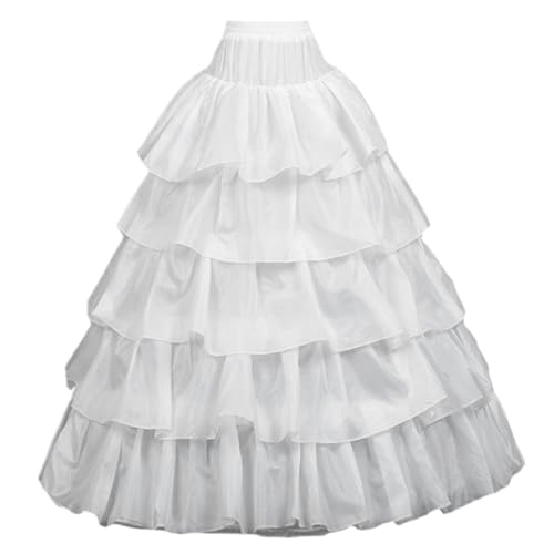Crinoline Unterrock, Petticoat Rock für Frauen unter Kleid 4 Hoops Hoop Rock 5 Rüschenschichten Crinoline Unterrock mit einstellbaren Taillenbindungen Petticoat für Hochzeitskleid, Hoop -Rock für Fra von Blogiiup