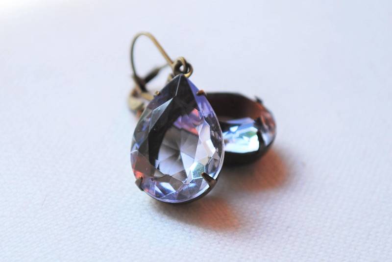 Amethyst Ohrringe Lila Ohrringe, Hochzeitsschmuck, Weihnachtsgeschenke Für Sie, Vintage von BlondVenus