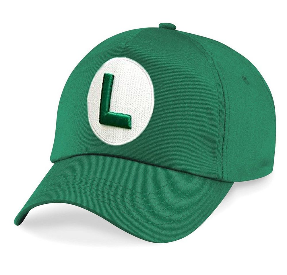 Blondie & Brownie Baseball Cap Kinder Mario Luigi Logo Stick Patch in Grün und Rot One Size von Blondie & Brownie