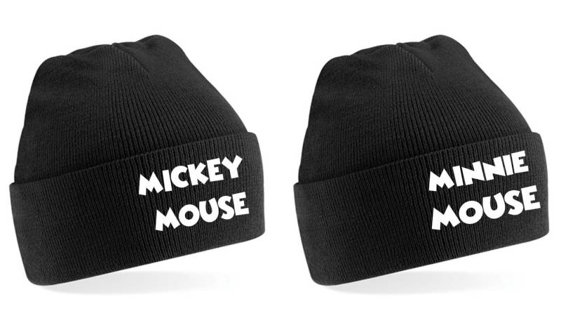 Blondie & Brownie Beanie Mickey Minnie Mouse Mützen Paar Pärchen BFF SET von Blondie & Brownie