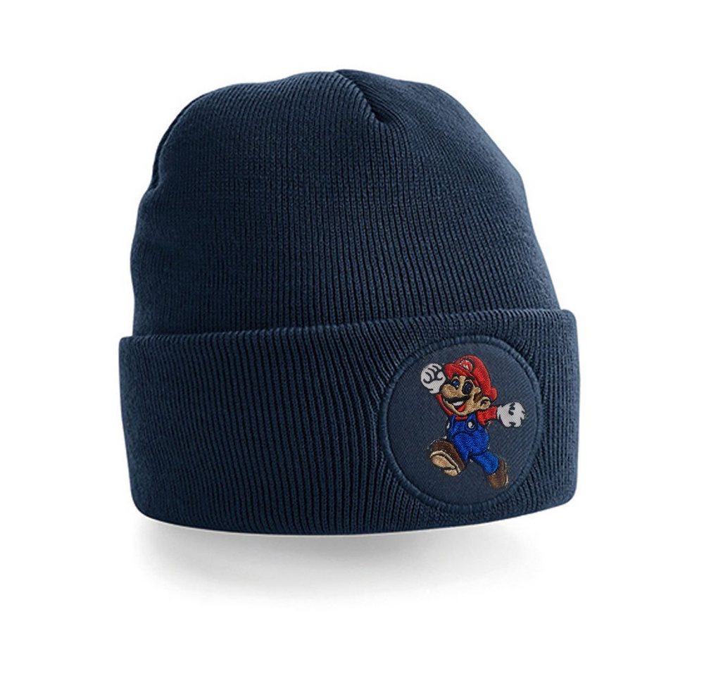 Blondie & Brownie Beanie Unisex Erwachsenen Mario Stick Patch Luigi Klempner Super Retro von Blondie & Brownie