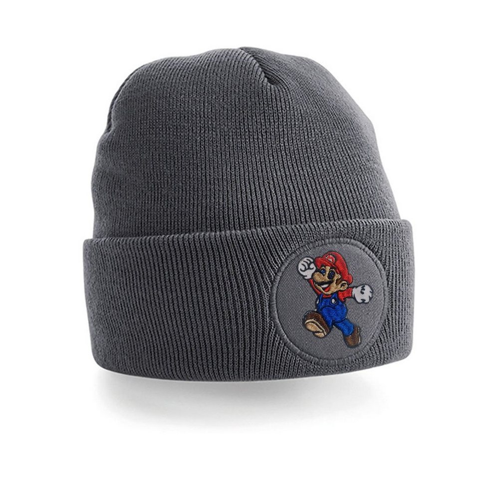 Blondie & Brownie Beanie Unisex Erwachsenen Mario Stick Patch Luigi Klempner Super Retro von Blondie & Brownie