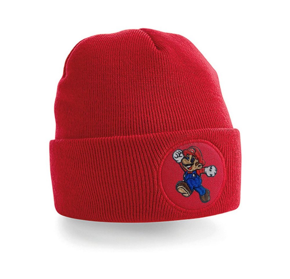 Blondie & Brownie Beanie Unisex Erwachsenen Mario Stick Patch Luigi Klempner Super Retro von Blondie & Brownie