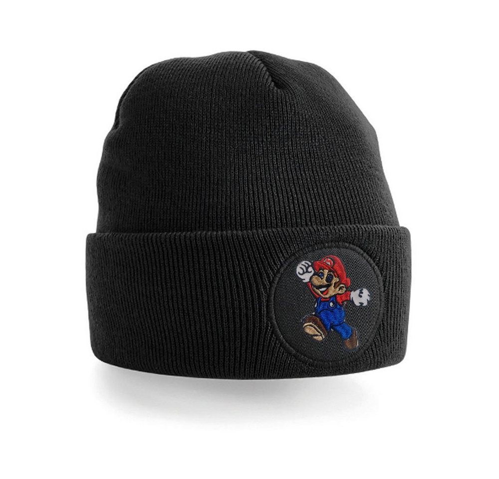 Blondie & Brownie Beanie Unisex Erwachsenen Mario Stick Patch Luigi Klempner Super Retro von Blondie & Brownie