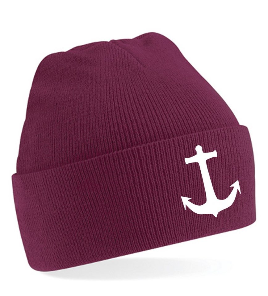 Blondie & Brownie Beanie Unisex Erwachsenen Mütze Anker Maritim Kompass Segeln von Blondie & Brownie