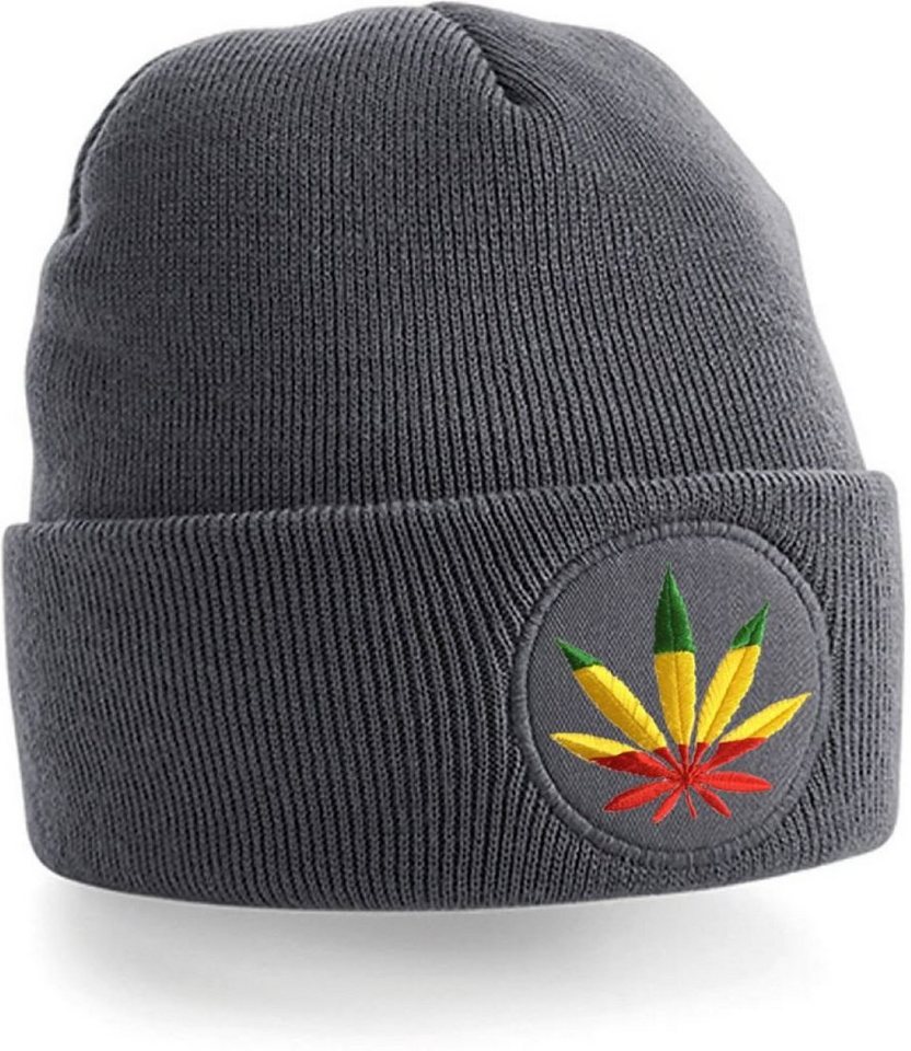 Blondie & Brownie Beanie Unisex Erwachsenen Mütze Beanie Cannabis Reggae Jamaica Gras von Blondie & Brownie