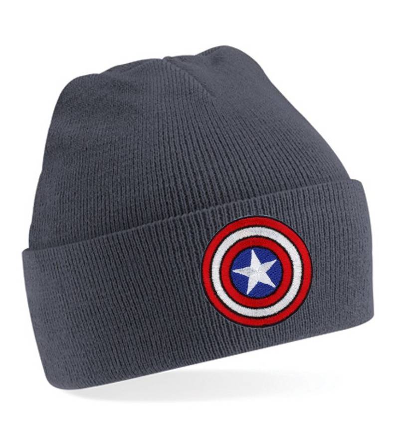 Blondie & Brownie Beanie Unisex Erwachsenen Mütze Captain America Patch Stick Avenger Marvel von Blondie & Brownie