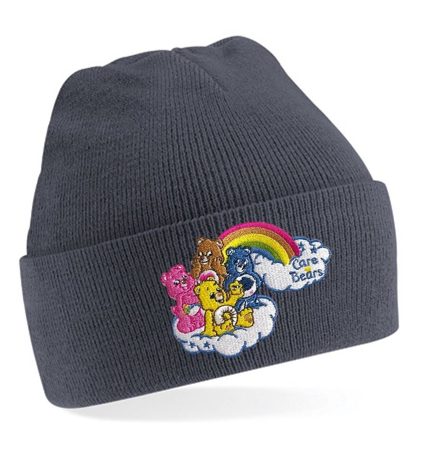 Blondie & Brownie Beanie Unisex Erwachsenen Mütze Glücksbärchis Care Bears Patch Stick von Blondie & Brownie