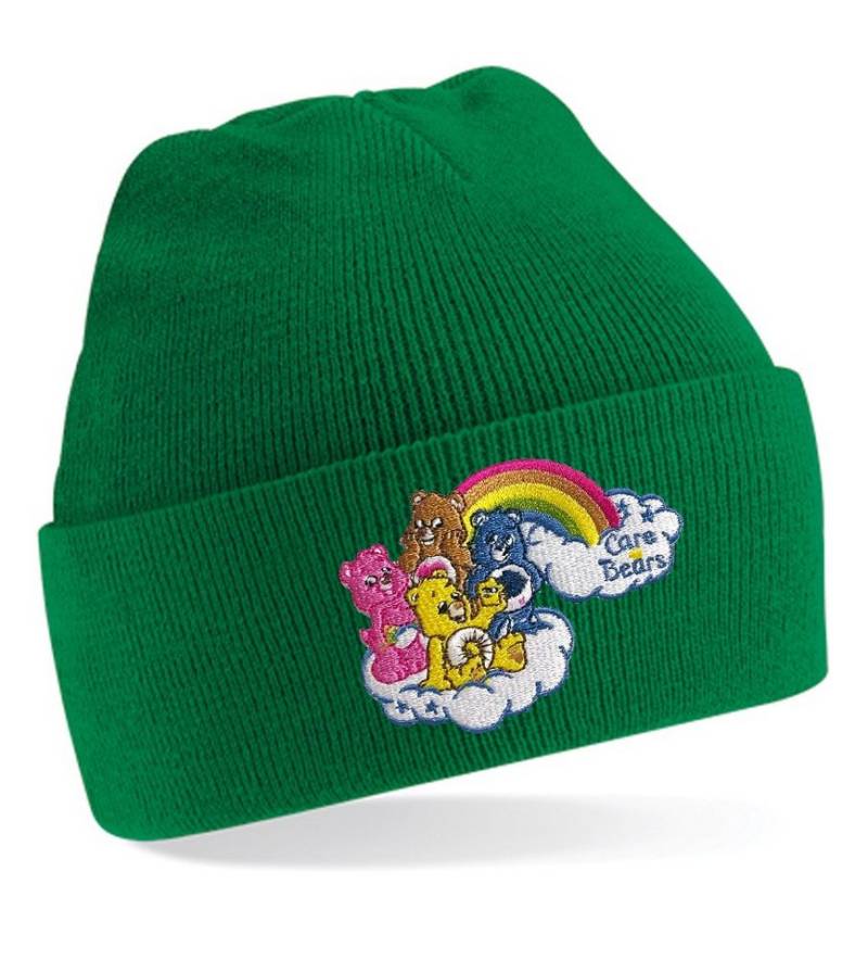 Blondie & Brownie Beanie Unisex Erwachsenen Mütze Glücksbärchis Care Bears Patch Stick von Blondie & Brownie
