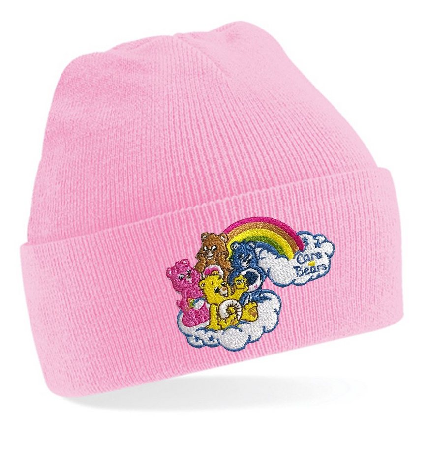 Blondie & Brownie Beanie Unisex Erwachsenen Mütze Glücksbärchis Care Bears Patch Stick von Blondie & Brownie