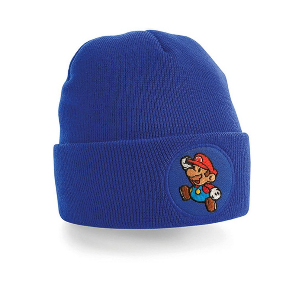 Blondie & Brownie Beanie Unisex Erwachsenen Mütze Mario Stick Patch Konsole Super Retro von Blondie & Brownie