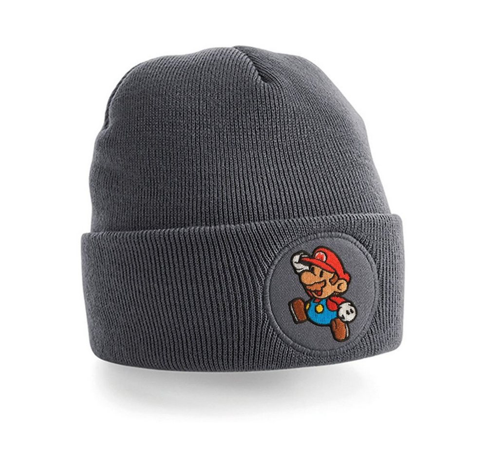 Blondie & Brownie Beanie Unisex Erwachsenen Mütze Mario Stick Patch Konsole Super Retro von Blondie & Brownie