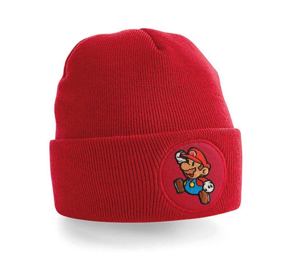 Blondie & Brownie Beanie Unisex Erwachsenen Mütze Mario Stick Patch Konsole Super Retro von Blondie & Brownie