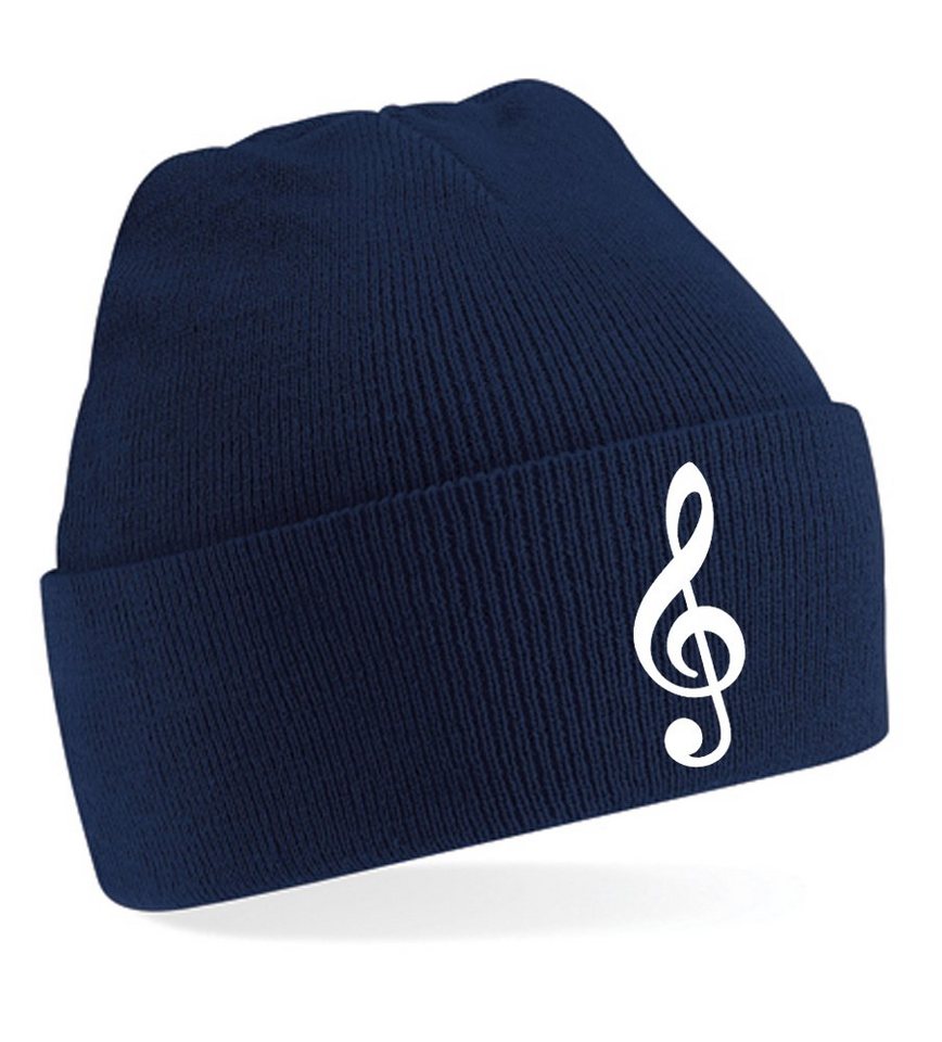 Blondie & Brownie Beanie Unisex Erwachsenen Mütze Musik Notenschlüßel von Blondie & Brownie