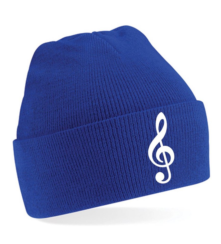 Blondie & Brownie Beanie Unisex Erwachsenen Mütze Musik Notenschlüßel von Blondie & Brownie