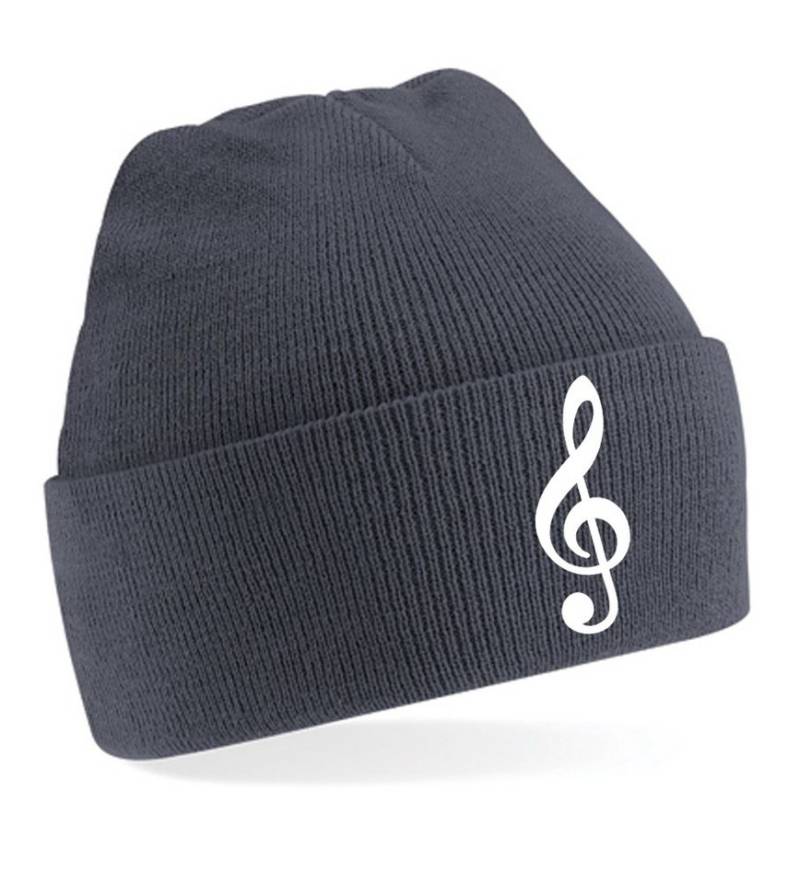 Blondie & Brownie Beanie Unisex Erwachsenen Mütze Musik Notenschlüßel von Blondie & Brownie