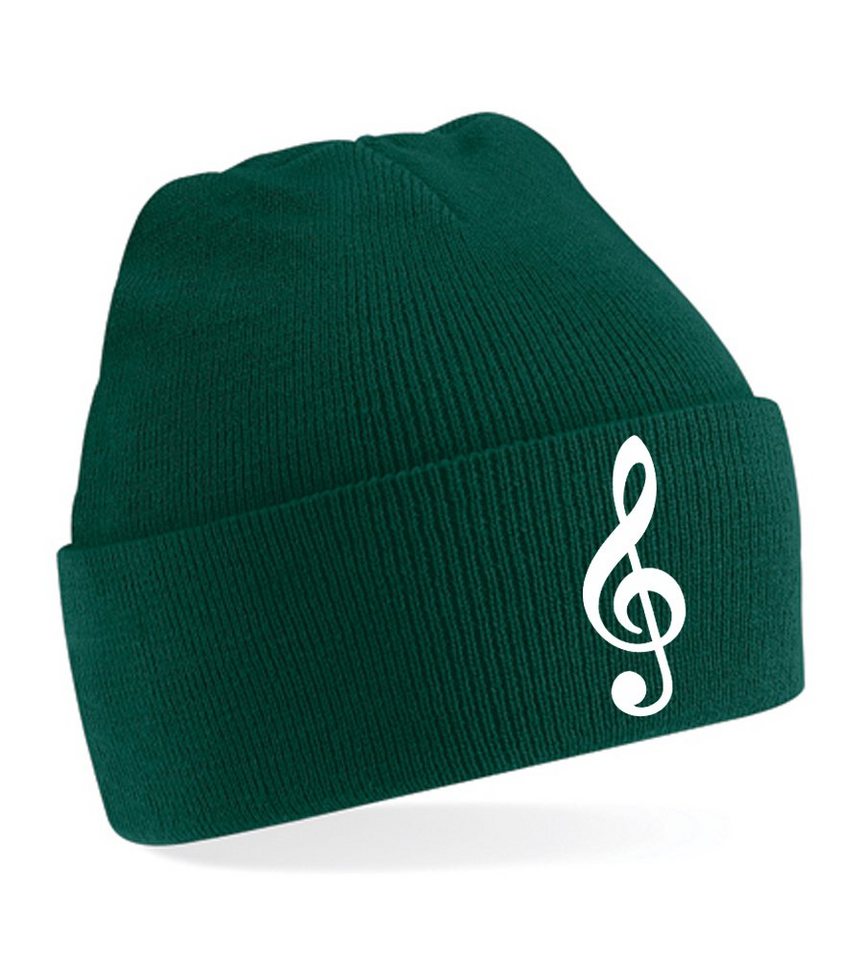 Blondie & Brownie Beanie Unisex Erwachsenen Mütze Musik Notenschlüßel von Blondie & Brownie